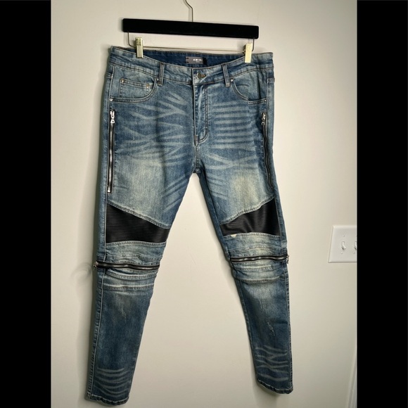 Amiri MX2 leather Distressed Jeans - Picture 5 of 12